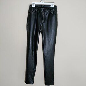 Bebe Lady's Black Leather Pants SZ 26/S